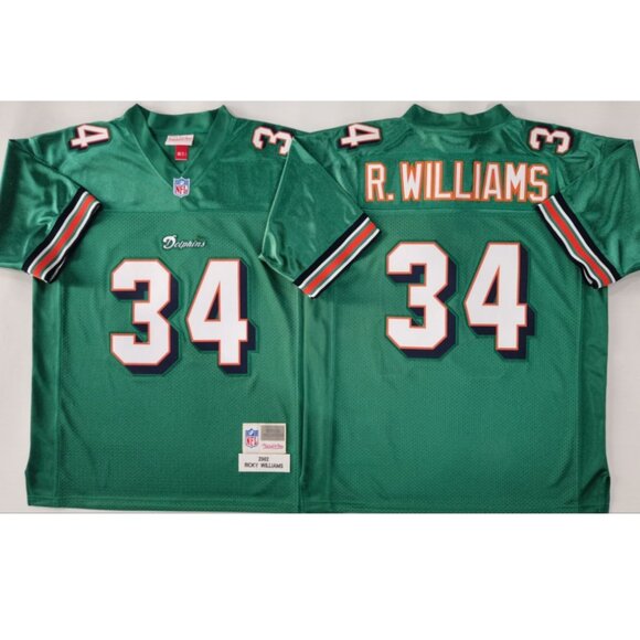 Mens Youths Kids Womens Ricky Williams aqua Stitched Jersey
